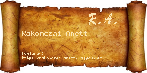 Rakonczai Anett névjegykártya