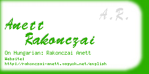 anett rakonczai business card